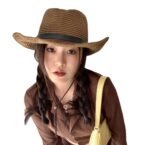 Western Cowboy Hat Summer Woven Cool Hat - Image 9