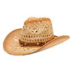 Hollow Out Western Cowboy Hat Straw Breathable - Image 3