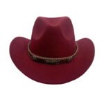 Curling Cowboy Hat Men's And Women's Leaf Belt Fur Felt Hat - Image 2