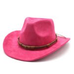 Suede Curling Western Cowboy Hat Ethnic Style Top Hat - Image 9