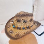 Outdoor Beach Hat Cowboy Straw Hat Top Hat Sunscreen Sun Hat - Image 4