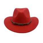 Curling Cowboy Hat Men's And Women's Leaf Belt Fur Felt Hat - Image 3