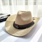 Western Cowboy Straw Hat Women's Big Eaves Outdoor - Image 4