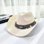 Western Cowboy Straw Hat Women's Big Eaves Outdoor - Image 5