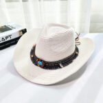 Western Cowboy Straw Hat Women's Big Eaves Outdoor - Image 6