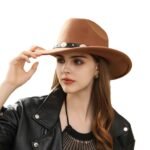 Retro Woolen Western Cowboy Hat Fashion Big Brim Top Hat - Image 5