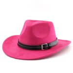 Belt Decoration Suede Curling Western Cowboy Hat Top Hat - Image 4