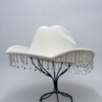 Warped Top Hat With Diamond Tassel Western Cowboy Hat