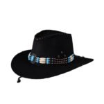 Western Cowboy Hat Men's And Women's Gem Chain Fedora Hat - Image 5