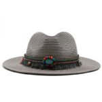Jazz Cowboy Straw Outdoor Seaside Sun Hat - Image 4