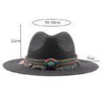 Jazz Cowboy Straw Outdoor Seaside Sun Hat - Image 7