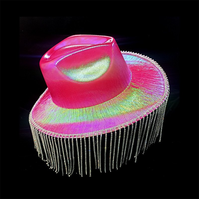 338f446c-d85d-46ee-91b2-ad57ae487789.jpg Western Diamond Tassel Illusion Cowboy Hat - Image 1