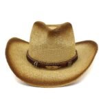 Western Spray Paint Straw Cowboy Hat Beach Hat - Image 4