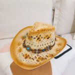 Outdoor Beach Hat Cowboy Straw Hat Top Hat Sunscreen Sun Hat - Image 5