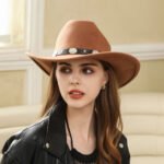 Retro Woolen Western Cowboy Hat Fashion Big Brim Top Hat - Image 2