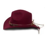 Fashion Metal Leaf Belt Cowboy Hat - Image 2