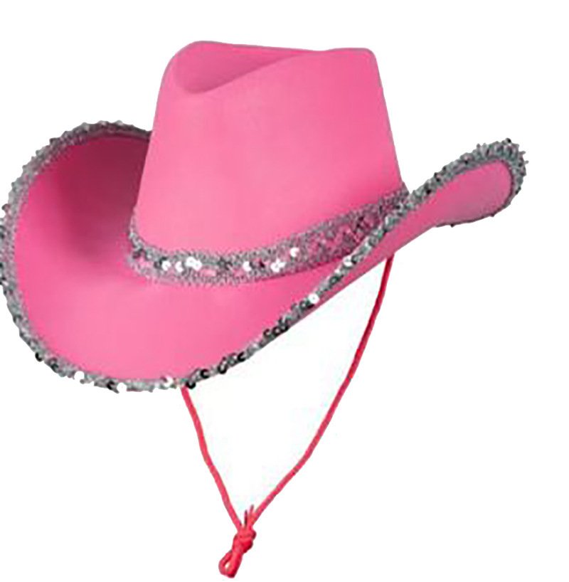 56bf7380-bd72-4abd-80a6-bd01b4587f51.jpg Amazon White Silver Edge West Cowboy Hat - Image 1