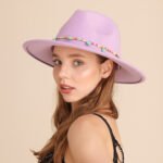 Western Cowboy Hat Woolen Cow Head Purple Women's Fedora Hat - Image 6