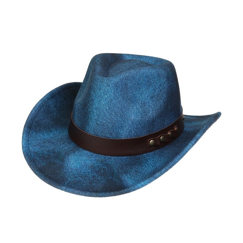 5c1b3d22-e13a-4f4b-9573-a416bf5160f9.jpg Western Cowboy Hat Felt Outdoor Sun Shade Top Hat Retro Jazz - Image 1