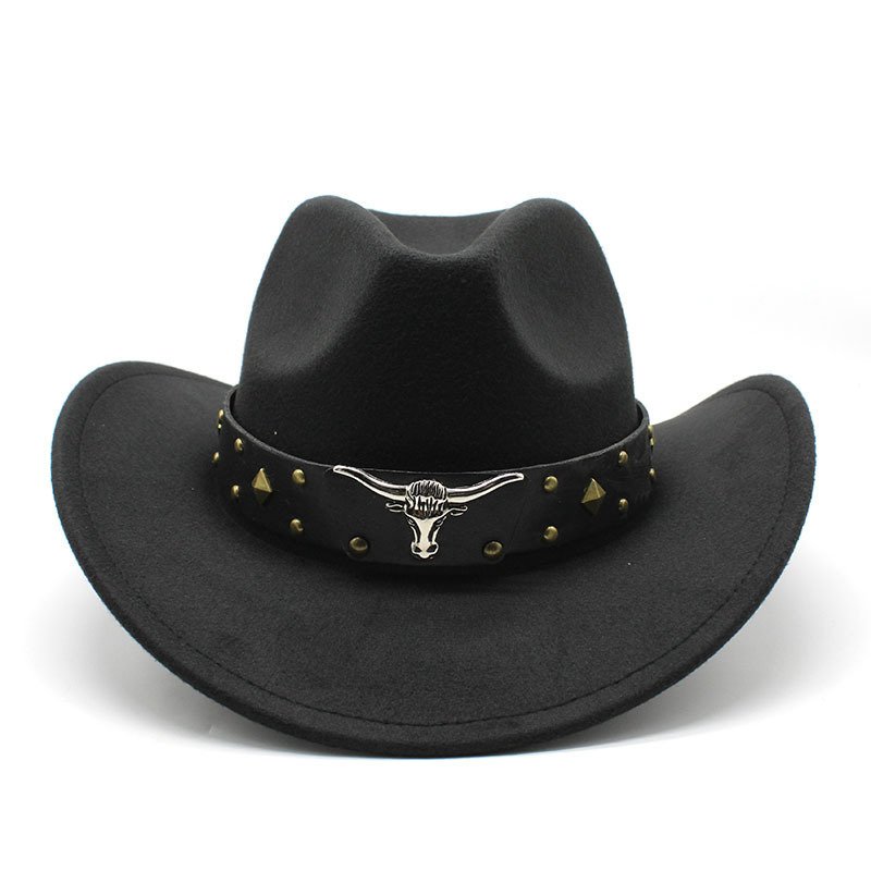 636248d1-ed54-4695-a343-687e1431c676.jpg Polyester Retro Jazz Western Cowboy Hat - Image 1