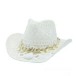 Shell Straw Cowboy Hat Woven Sunshade - Image 3