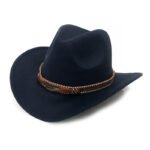 Fashion Metal Leaf Belt Cowboy Hat - Image 9