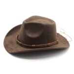 Suede Curling Western Cowboy Hat Ethnic Style Top Hat - Image 3