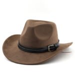 Belt Decoration Suede Curling Western Cowboy Hat Top Hat - Image 3