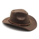 Suede Curling Western Cowboy Hat Ethnic Style Top Hat - Image 2
