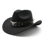 Polyester Retro Jazz Western Cowboy Hat - Image 3