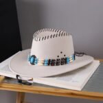 Western Cowboy Hat Men's And Women's Gem Chain Fedora Hat - Image 6