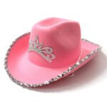 Feather Edge Letter Cowboy Hat Sequined Crown Cowboy Hat - Image 2