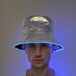Disco glowing LED bucket hat for festival and party wear