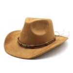 Suede Curling Western Cowboy Hat Ethnic Style Top Hat - Image 7