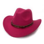 Fashion Metal Leaf Belt Cowboy Hat - Image 6