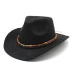 Suede Curling Western Cowboy Hat Ethnic Style Top Hat - Image 8