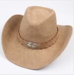 Men's Hat Spring Western Cowboy Hat Summer Fashion Big Eaves Green - Image 8