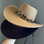 Turquoise Decorative Western Cowboy Hat Female Sun Hat With Wide Brim - Image 2