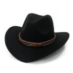 Fashion Metal Leaf Belt Cowboy Hat - Image 4