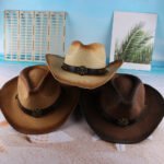Western Cowboy Hat New Style Curled Jazz Top Hat Ladies - Image 3