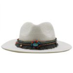 Jazz Cowboy Straw Outdoor Seaside Sun Hat - Image 2