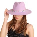 Western Cowboy Hat Woolen Cow Head Purple Women's Fedora Hat - Image 5