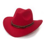 Fashion Metal Leaf Belt Cowboy Hat - Image 10