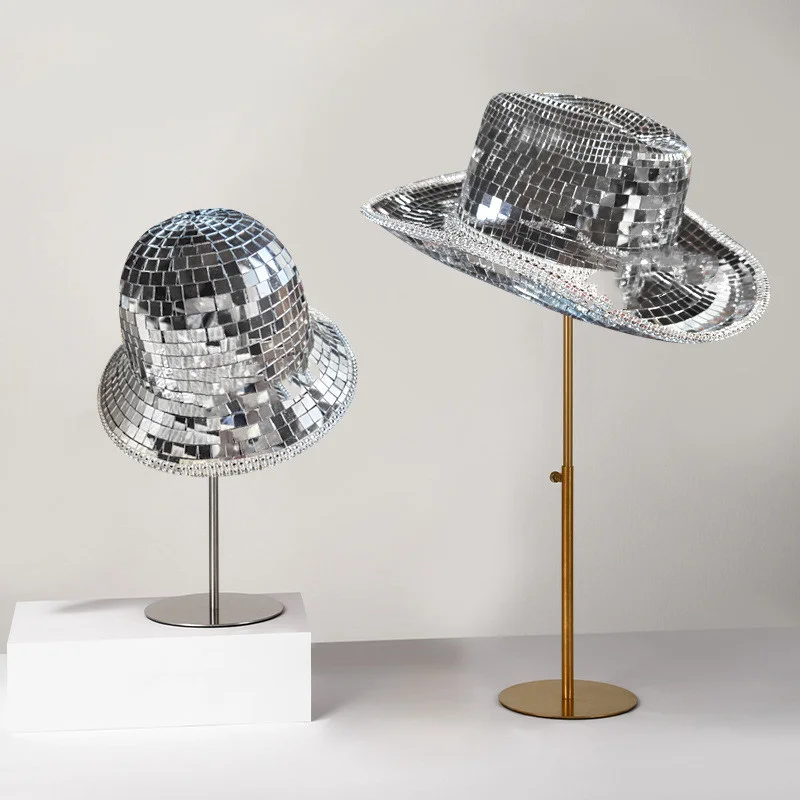 Reflective mirror disco cowboy hat for festivals and parties