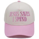 Trucker Hat – JESUS SAVES I SPEND Embroidered Color-Block Cap - Image 6