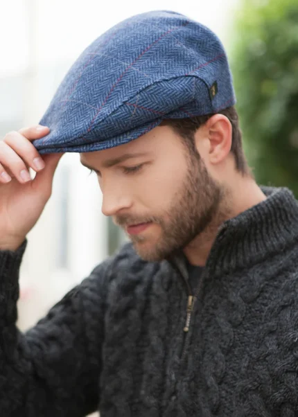 Side view of premium flat cap for men and women in classic style