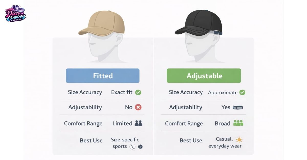 Comparison of fitted and adjustable hats for accurate sizing
