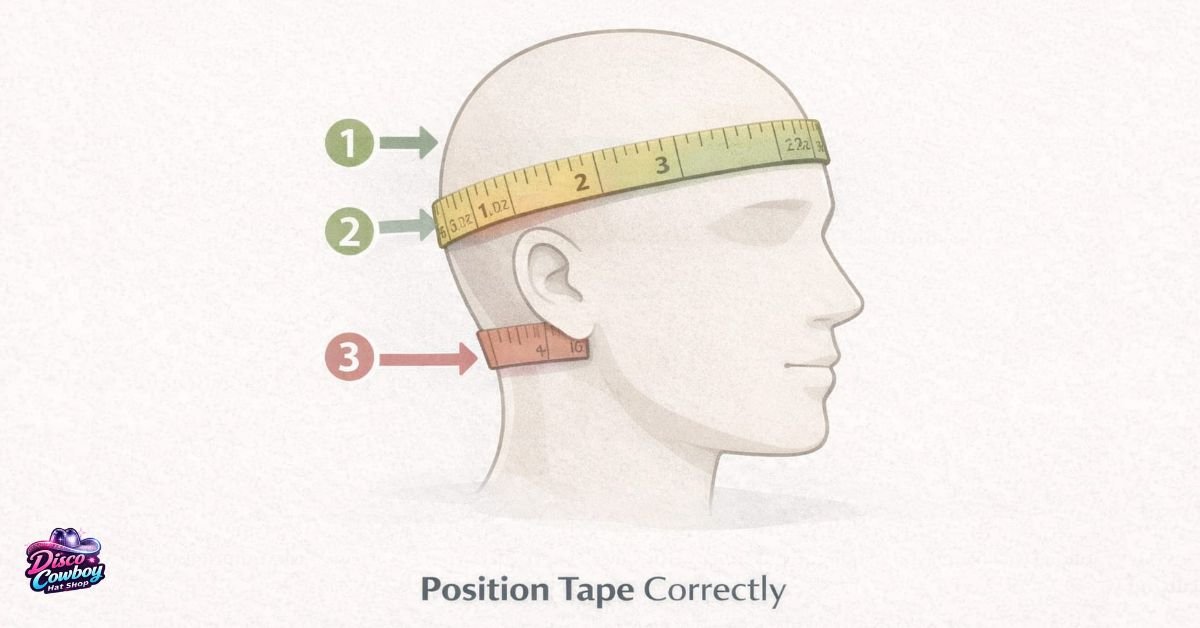 Step-by-step head measurement to find your correct hat size