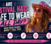 Woman wearing a disco cowboy festival hat safely during an outdoor music festival