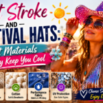 Festival-goer wearing a breathable disco cowboy hat designed to reduce heat buildup and improve airflow during hot summer events.